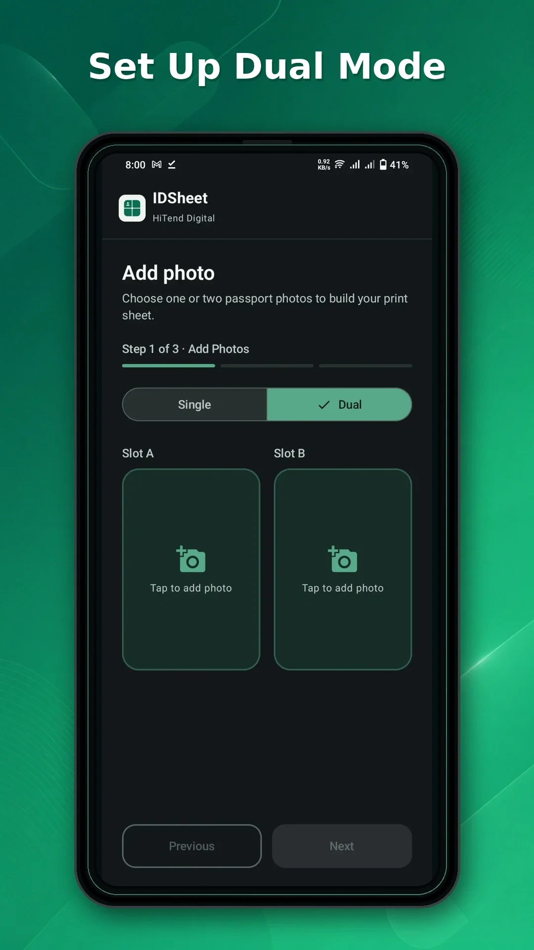 ID Sheet layout preview