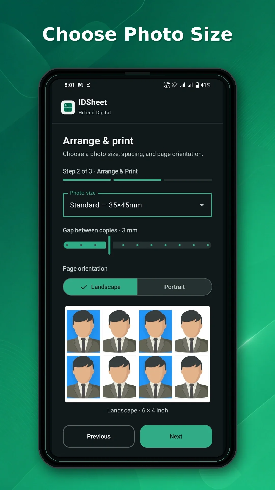 ID Sheet export options