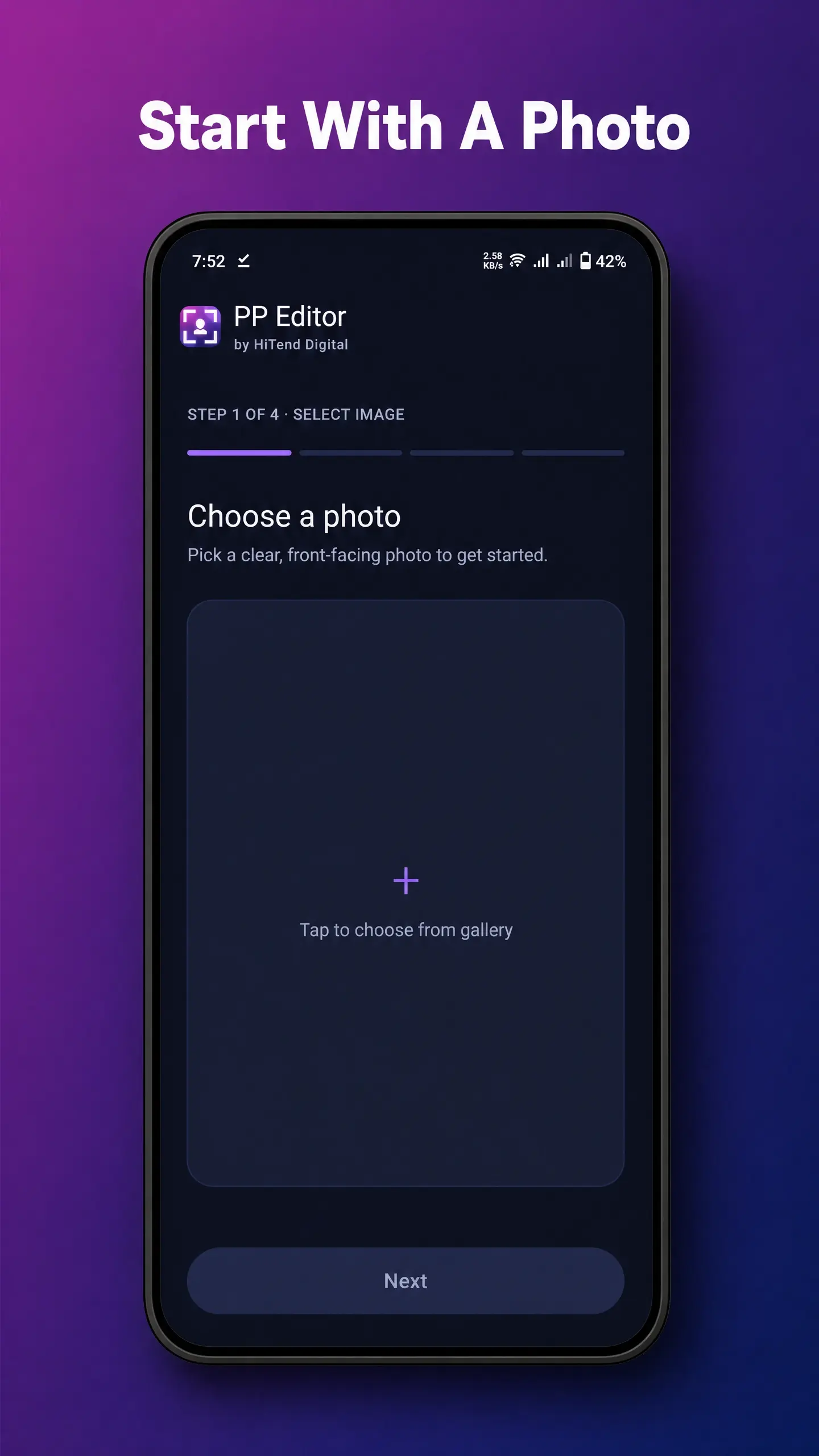 PP Editor photo selection screen