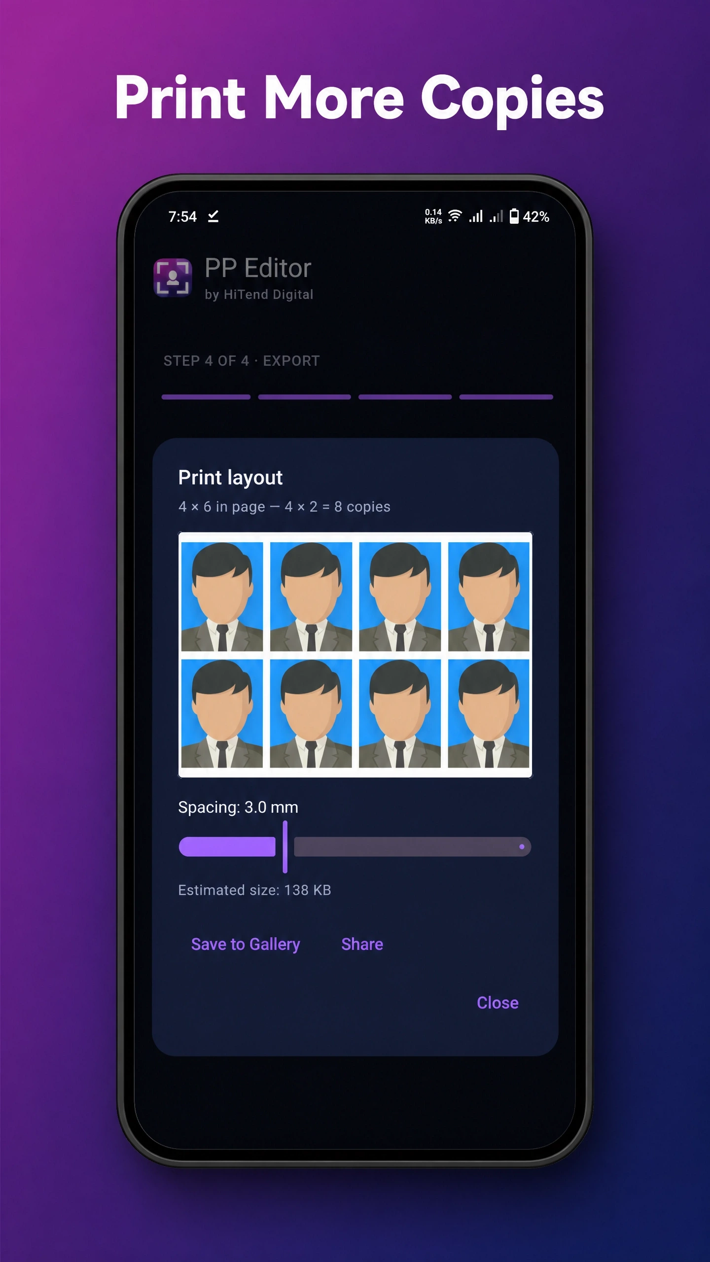 PP Editor export screen
